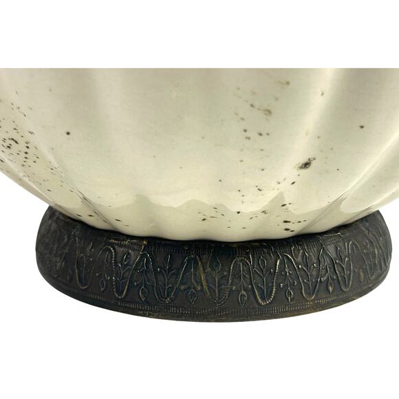 Unique Rustic Design Presentation Salad Centerpiece 12" Bowl Metal Covered Base - Picture 2 of 7